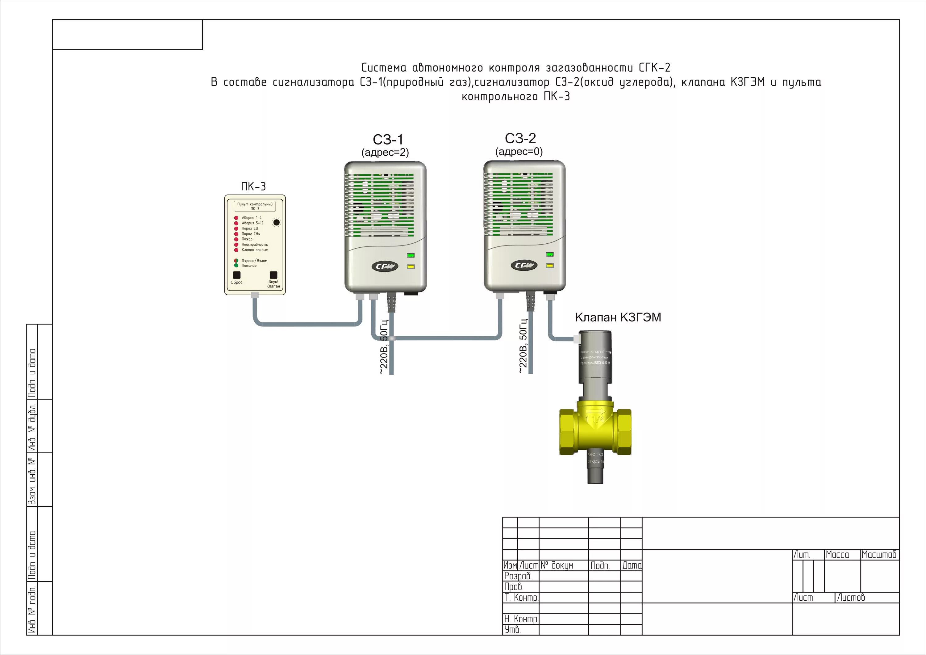 Подключение сз 2 ПК-3 - выносной пульт контроля (Саргазком) купить недорого