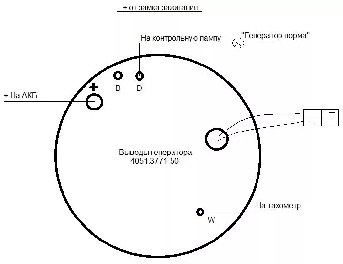 Подключение тахометра генератору дизеле Муки выбора генератора (установка генератора от ПАЗ, 4051.3771-50) - УАЗ 31519, 