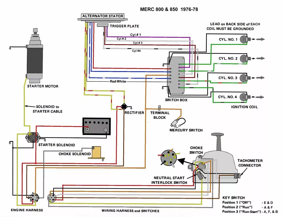 Подключение тахометра к машинке газ реверс Mercury Outboard Wiring diagrams -- Mastertech Marine