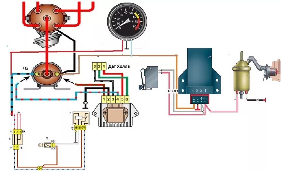 Подключение тахометра ваз 2107 карбюратор бесконтактное зажигание БСЗ с датчиком холла(версия1-по традиции не удачная) - ИЖ Москвич 412, 1,5 л, 20