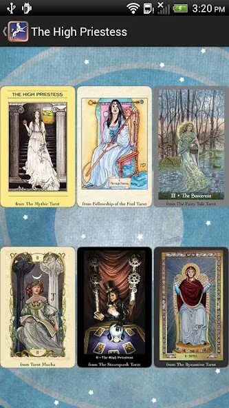 Подключение таро камеры Tarot Sampler - Google Play дүкеніндегі қолданбалар