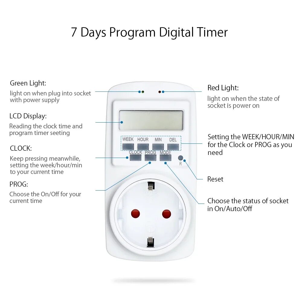 Подключение таймер розетки NTON умная розетка, электронный цифровой таймер, штепсельная вилка европейского 