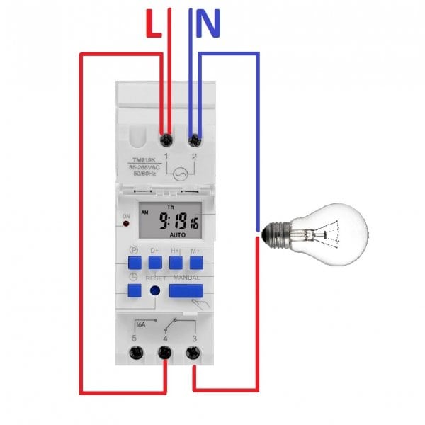 Подключение таймера времени на лампочку Розетка на дин рейку схема подключения фото HobbiArt.ru