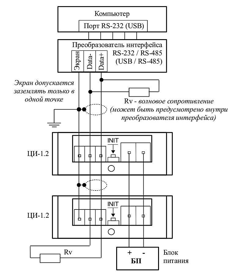 Подключение ци 5003 с датчиком дм5001 ЗАО НПП Автоматика - Индикторы цифровые ЦИ-1.1, ЦИ-1.2 - Схемы внешних подключен