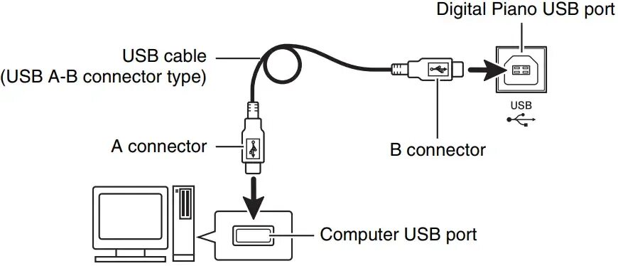Подключение цифрового пианино к компьютеру Руководство пользователя цифрового пианино CASIO PX-765