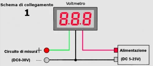 Подключение цифрового вольтметра с тремя проводами Mini Voltmètre Numérique 0-30V LED Bleu De Panneau Testeur Auto Moto Camper Dc e