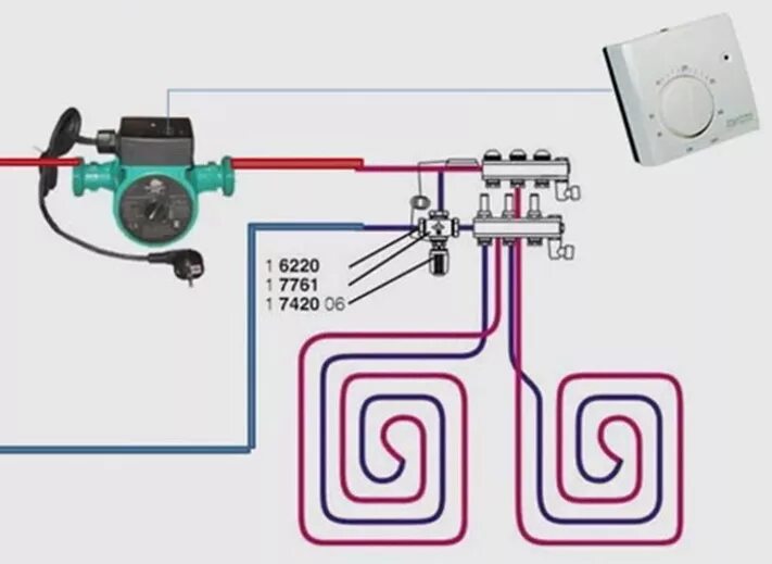 Подключение циркуляционного насоса через термостат Управление водяными теплыми полами HeatProf.ru