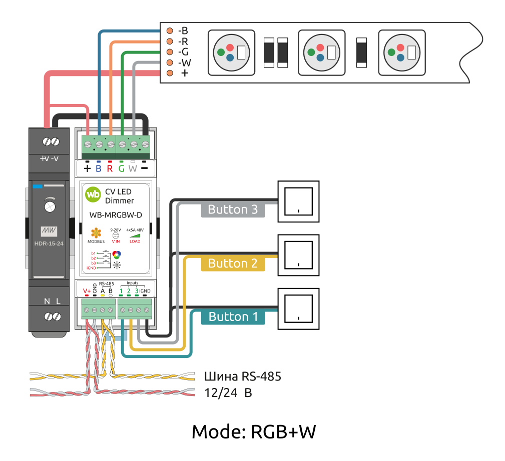 Подключение цветной камеры Файл:Installation WB-MRGBW-D RGB W 1.png - Wiren Board