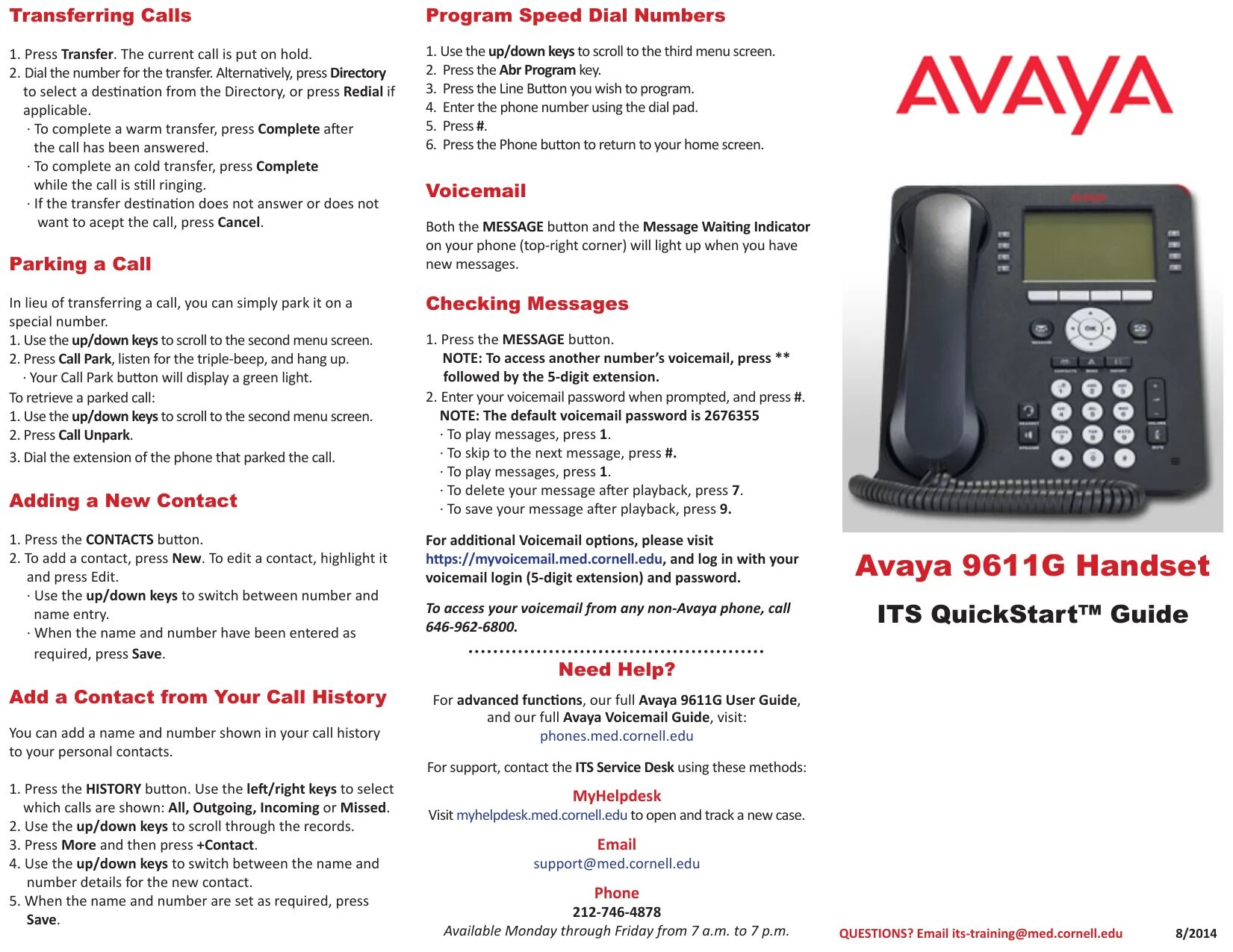 Подключение телефона avaya Avaya Phone 9611G Manual