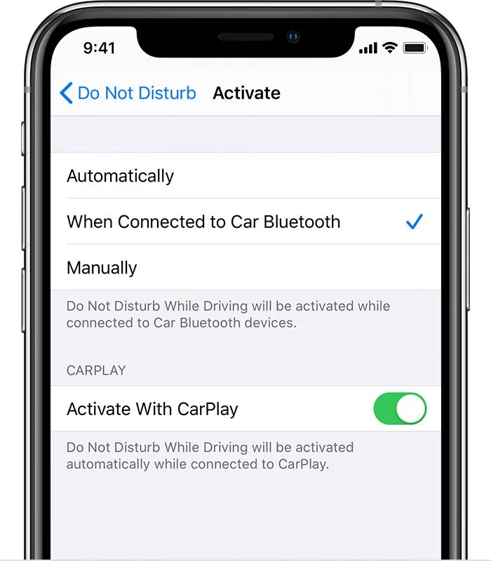 Подключение телефона bluetooth Do not Disturb While Driving-WON’T TURN O. - Apple Community