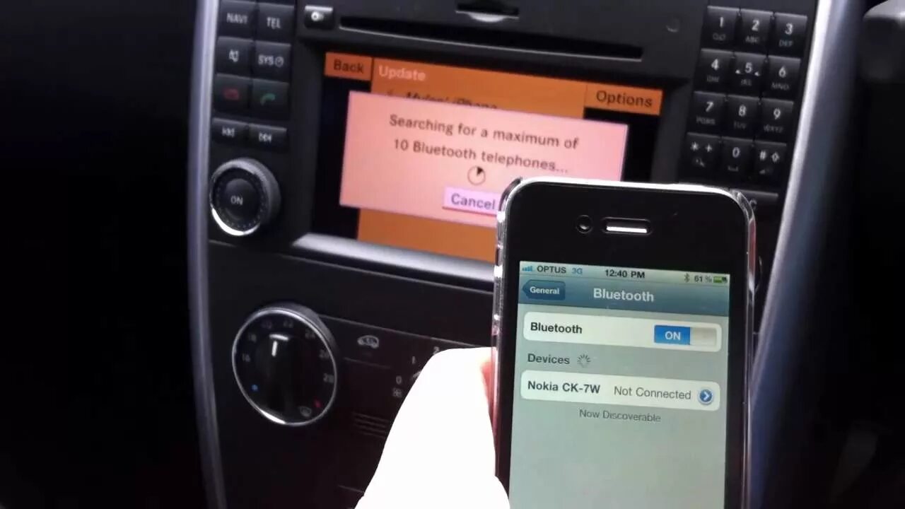 Подключение телефона к мерседес How to pair an Apple iPhone 4 with Mercedes-Benz B-Class (W245) via Bluetooth - 