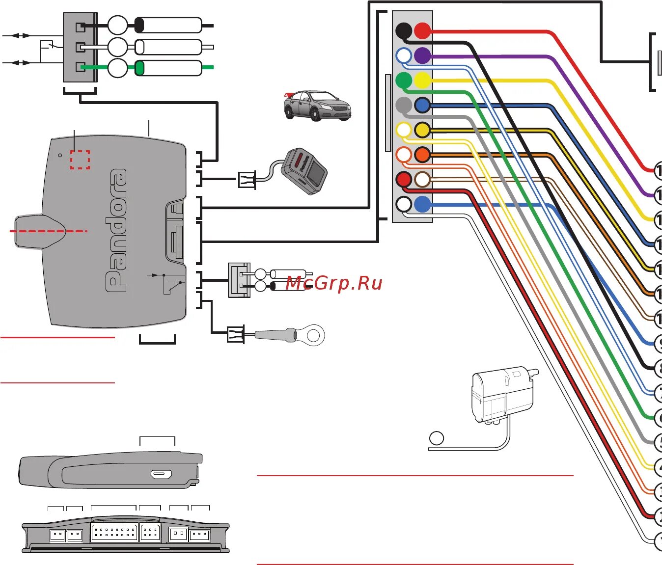 Сигнализация с автозапуском Pandora DX-40RS - Nissan Almera Classic (B10), 1,6 л