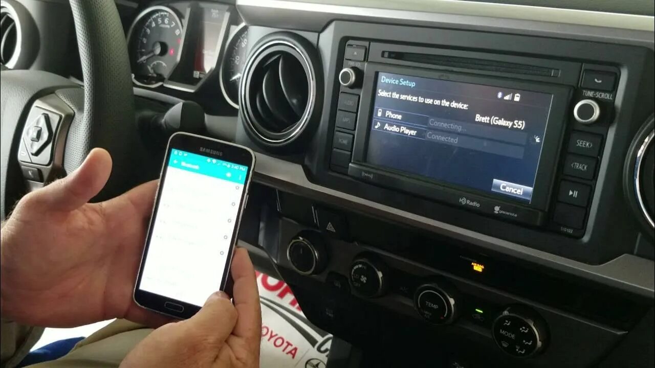 Подключение телефона к тойота Toyota Tacoma Bluetooth pairing - YouTube