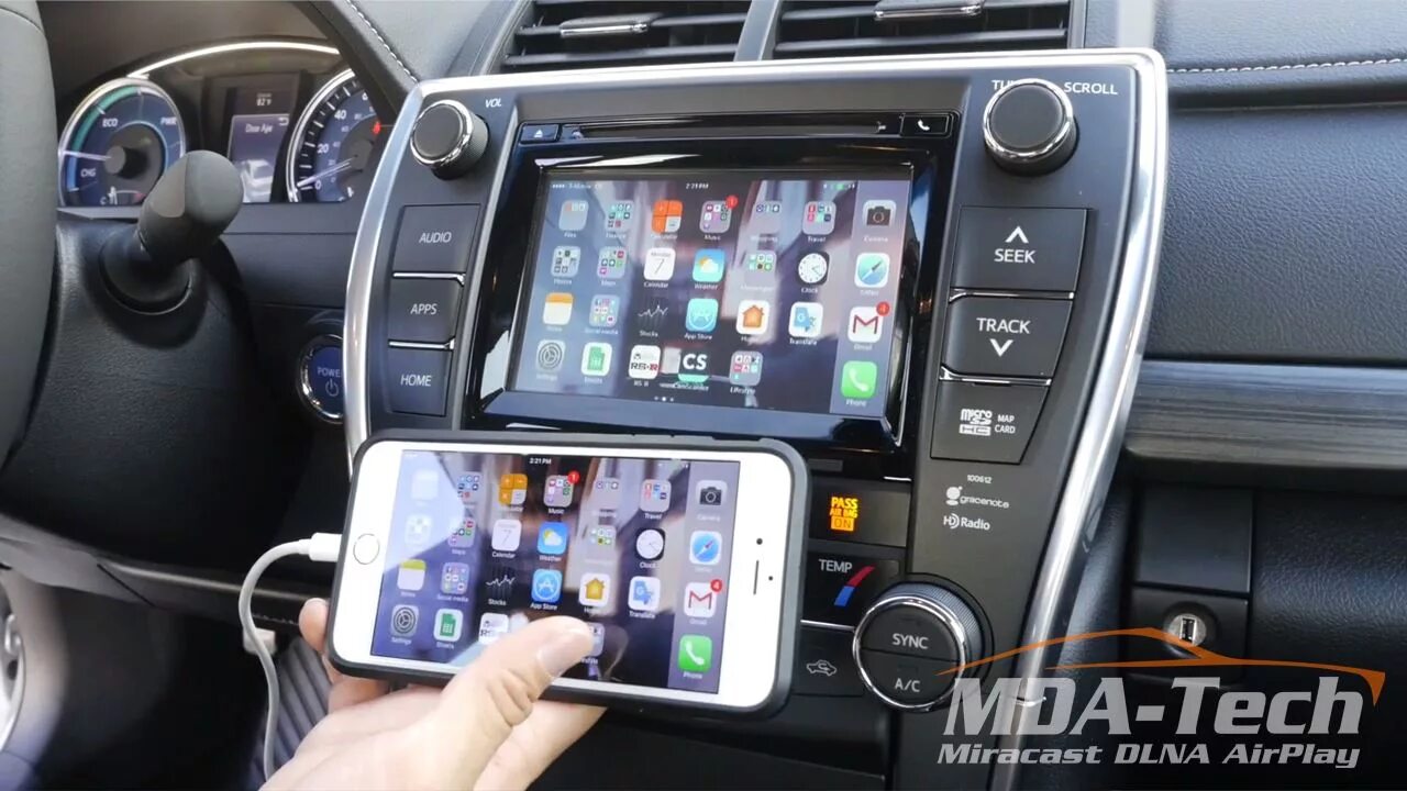 Подключение телефона к тойота Подключение iPhone на Toyota Camry 2016 - MDA-Tech на DRIVE2