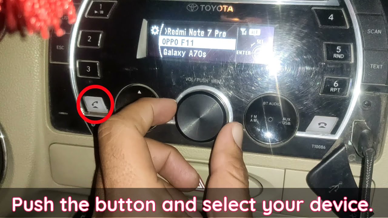 Подключение телефона к тойота Toyota Etios Bluetooth Pairing - YouTube