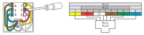 Подключение телефонной розетки rj11 Обжим телефонного кабеля