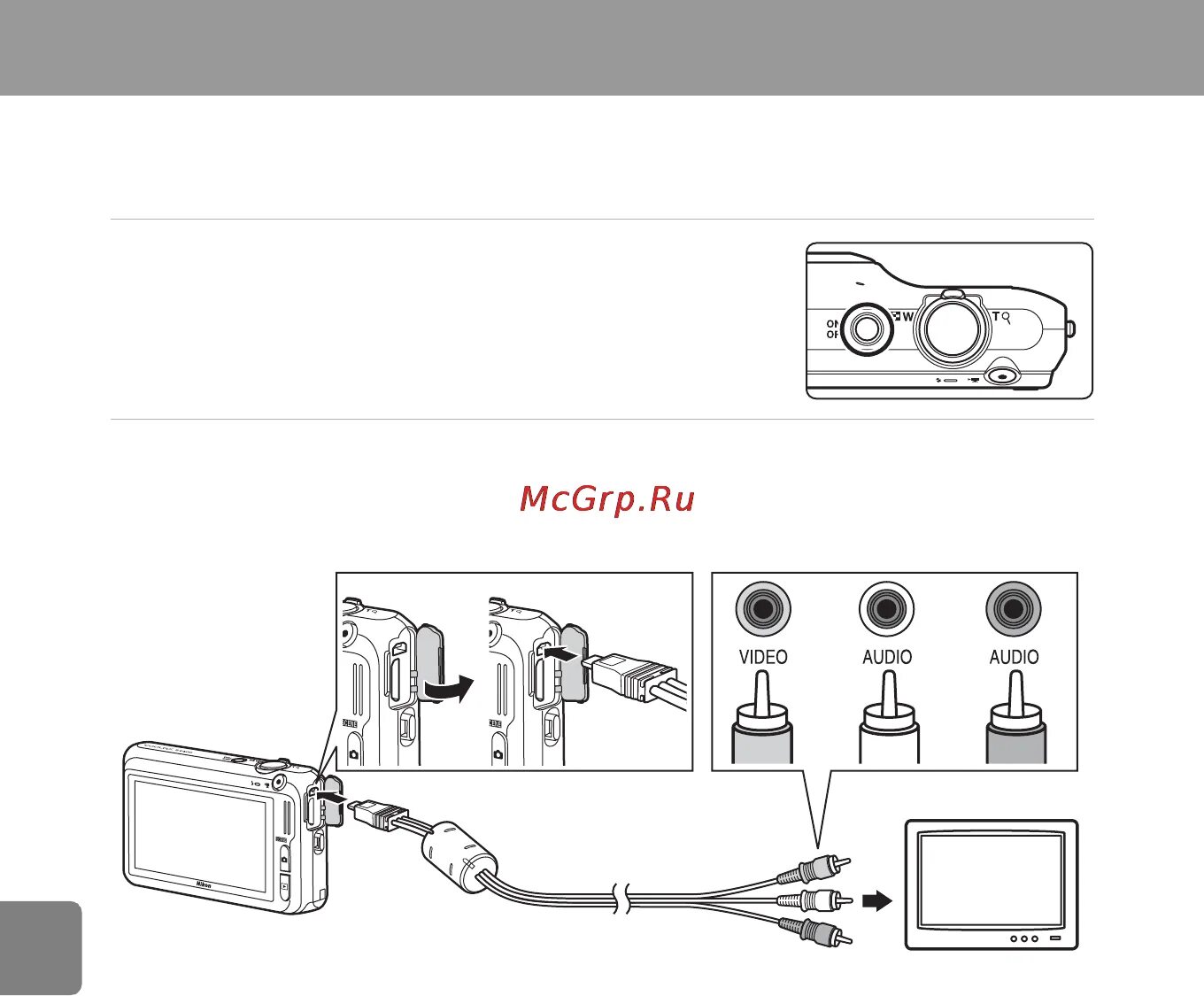 Подключение телевизора к фотоаппарату Nikon Coolpix S6400 Silver 158/280 Подключение фотокамеры к телевизору просмотр 