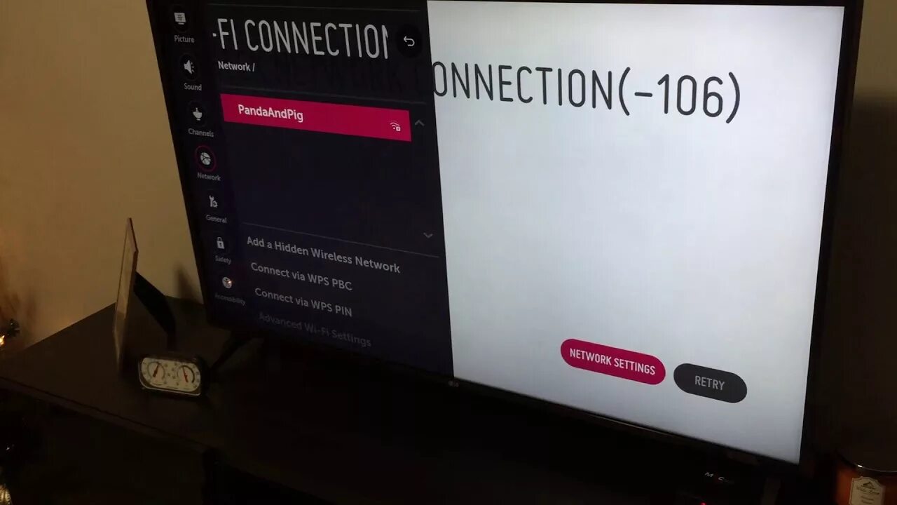 Подключение телевизора ошибка 106 LG TV 49UJ6300 WIFI dropping problem - YouTube