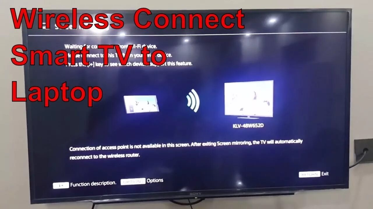 Подключение телевизора сони бравиа к интернету Wireless Connect Laptop to Sony Bravia TV in Hindi Sony Bravia Screen Mirroring 