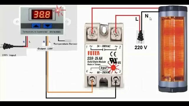 Подключение тэна через реле Цифровой терморегулятор XH-W3001(220вольт), новый, в наличии. Цена: 550 ₽ в Уссу