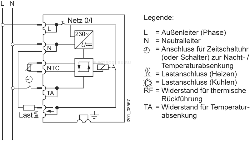 Подключение теплого пола jung Терморегулятор с датчиком теплого пола, SIEMENS, 5TC9203 - купить в ЭлектроГуру