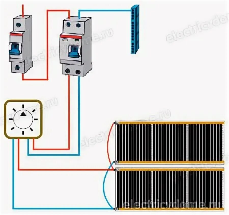 Подключение теплого пола к щитку Как подключить ИК пленку к сети Электропроводка, Электрика, Электротехника