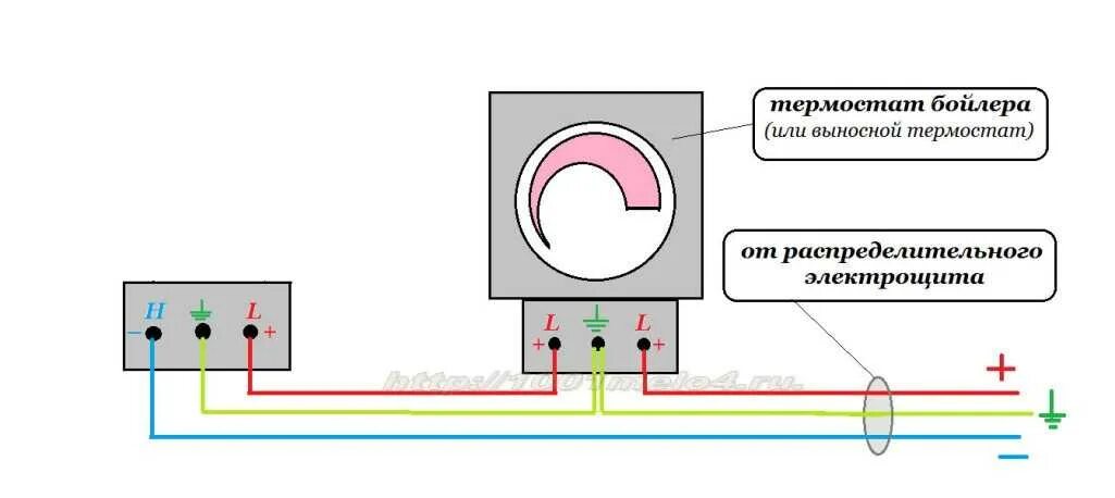 Подключение термостата к бойлеру Схема подключения терморегулятора водонагревателя