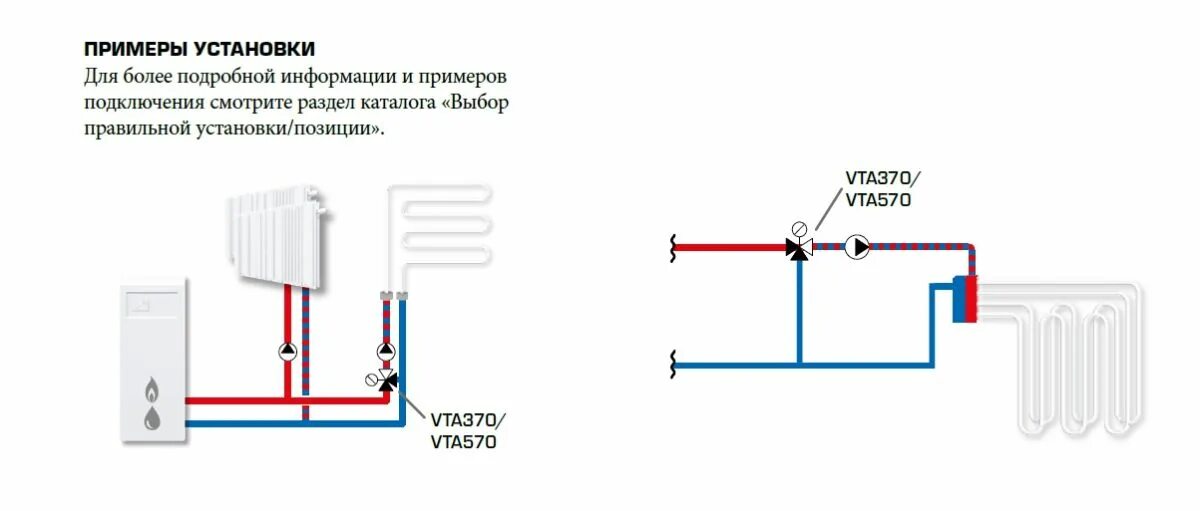 Подключение термостатического клапана к теплому полу ТЕРМОСТАТИЧЕСКИЙ СМЕСИТЕЛЬНЫЙ КЛАПАН VTA370, VTA570
