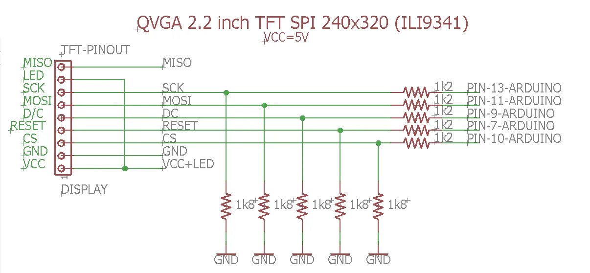 Подключение tft 3 2 QVGA 2.2 inch TFT SPI 240x320 (ILI9341) is not working! SOLVED - Displays - Ardu