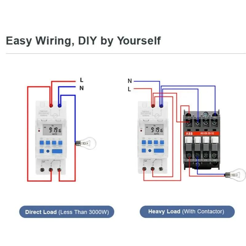 Подключение тм919а 2 7 Days Programmable Digital Timer Switch Relay Control 220V 16A Electronic Weekl