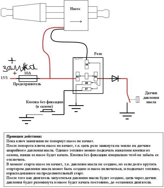 Подключение топливного насоса через реле Подключение всех электрокомплектующих - Lada 2106, 1,5 л, 1976 года электроника 