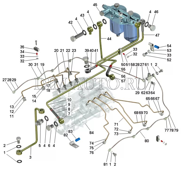 Подключение топливной системы камаз СИСТЕМА ПИТАНИЯ ДВИГАТЕЛЯ КАМАЗ 54112 артикул на схеме - ☛ atl24.ru