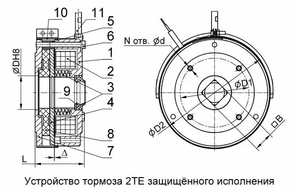 Подключение тормоза двигателя Тормоз электромагнитный крановый 2ТЕ132.Р17-380 У2