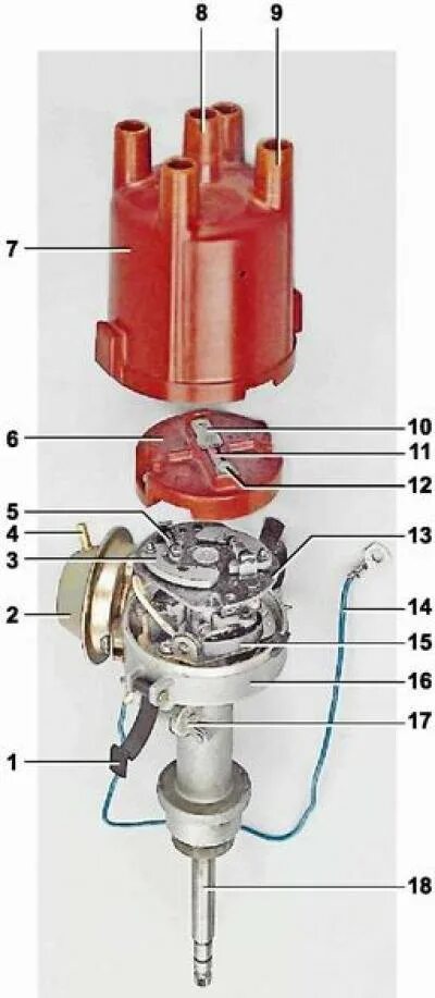 Подключение трамблера ваз 2107 Жигули ВАЗ-2106 1976-2006: Распределитель зажигания (Электрооборудование: Систем