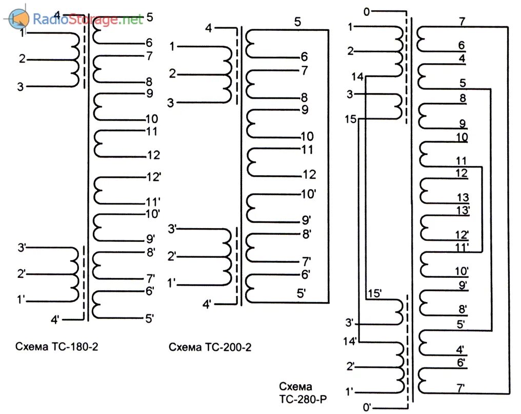 Подключение трансформатора 180 2 Силовые трансформаторы ТС-180, ТС-200, ТС-270, ТС-280 (справочник)
