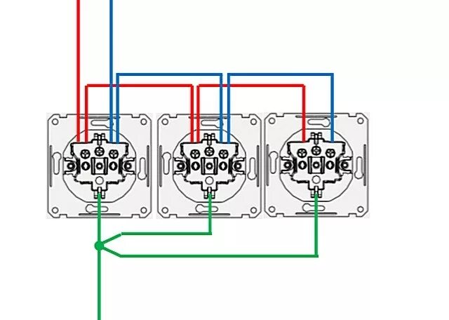 Подключение трех розеток от одного провода Схема подключения розетки в квартире - Новости