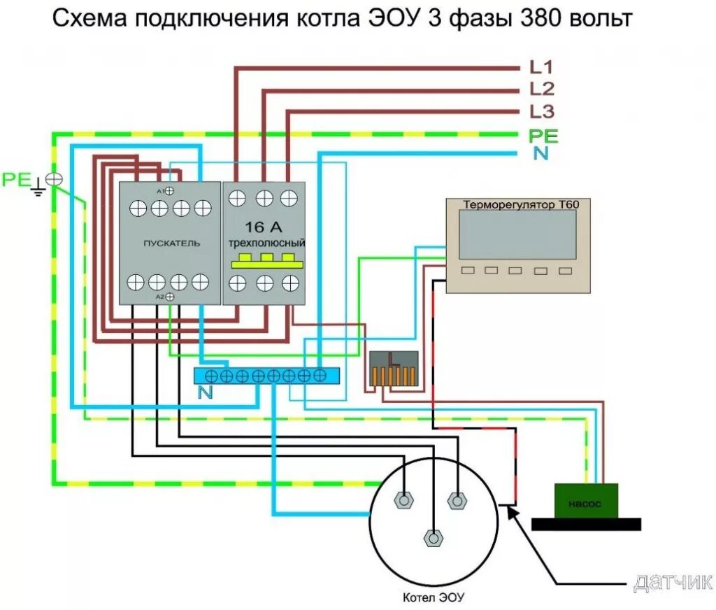 Подключение трехфазного котла отопления к электросети Электрическая схема электрокотла фото, видео - 38rosta.ru