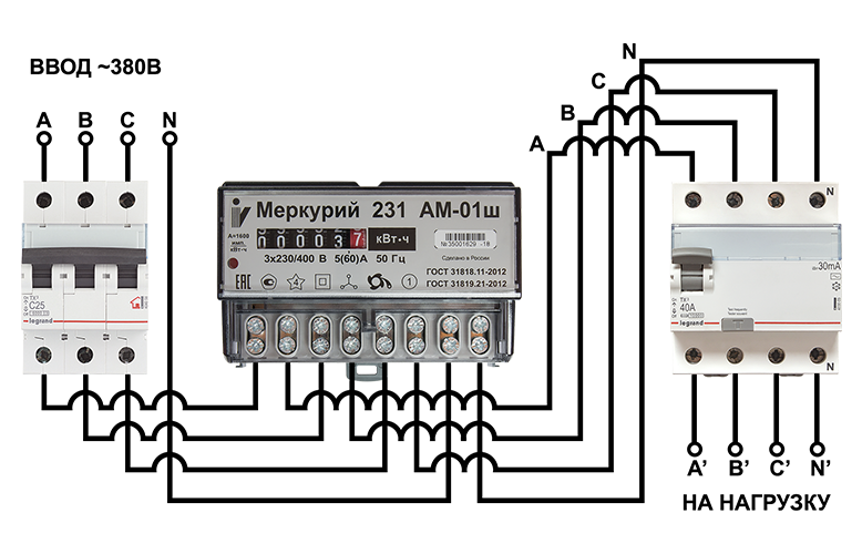 Подключение трехфазного счетчика меркурий 231 Защита от поражения электрическим током ЭЛЕКО - Интернет-магазин электрики в Ирк