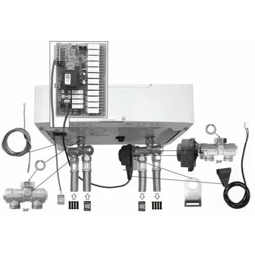 Подключение трехходового клапана к котлу термекс Комплект трехходового клапана для котла Protherm Скат (Ray) 0010027587 FUGAS