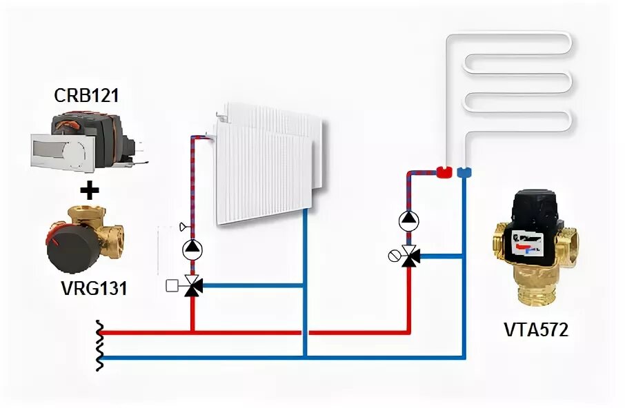 Подключение трехходовой клапан отопления Контроллер ESBE CRB 122 6Нм 230В wireless, 12662200 купить с доставкой по России