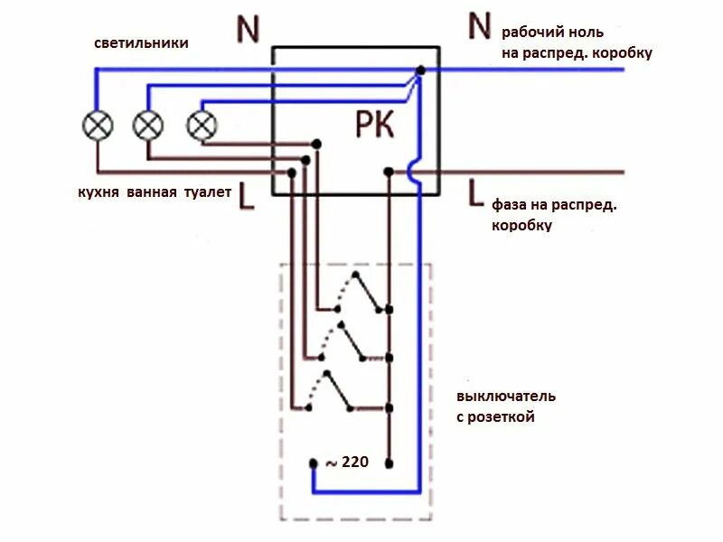 Подключение трехклавишного блока Как подключить двухклавишный выключатель: схема подключения, инструкция - radioc