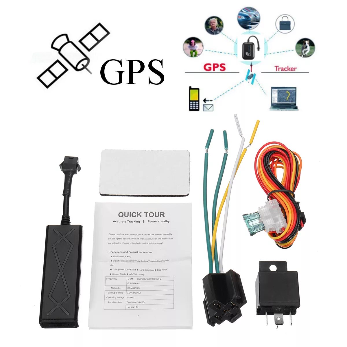 Подключение трекера к телефону car gsm gps real time position tracker locator lbs wifi vehicle tracking device 