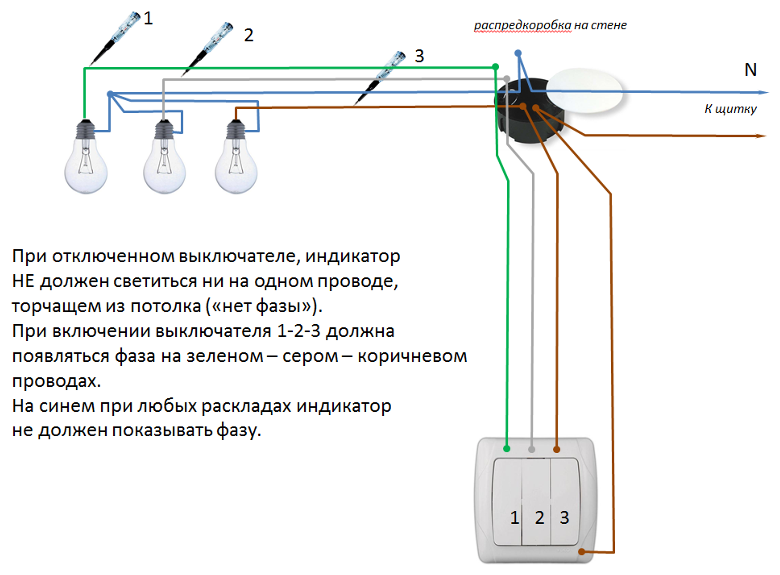 Схема подключения выключателя примеры