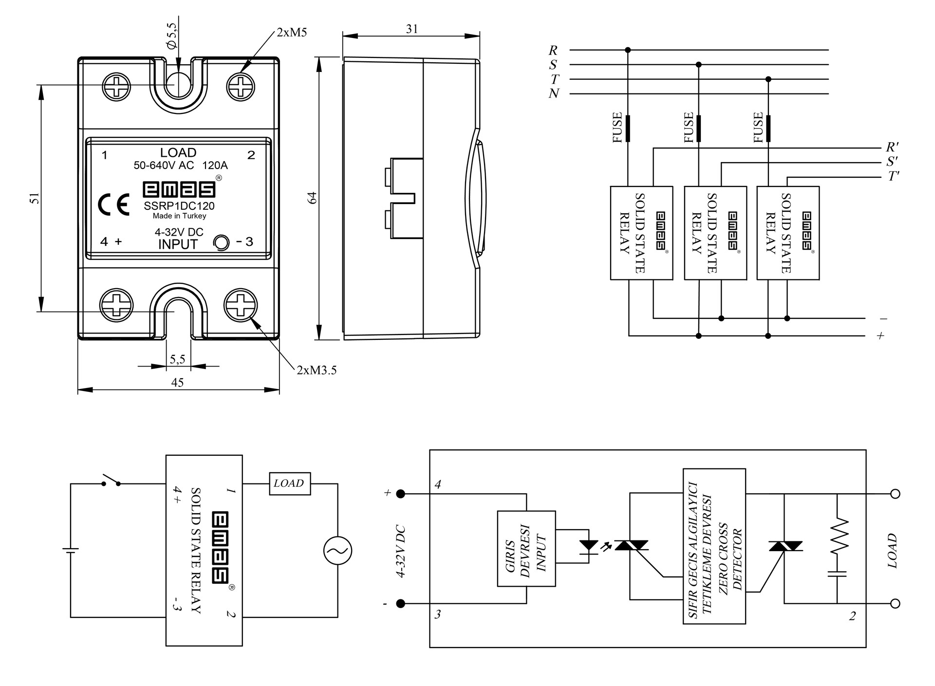 Твердотельные реле 40A 24-380vac/80-250vac SSR 40AA, модуль твердотельных реле, 