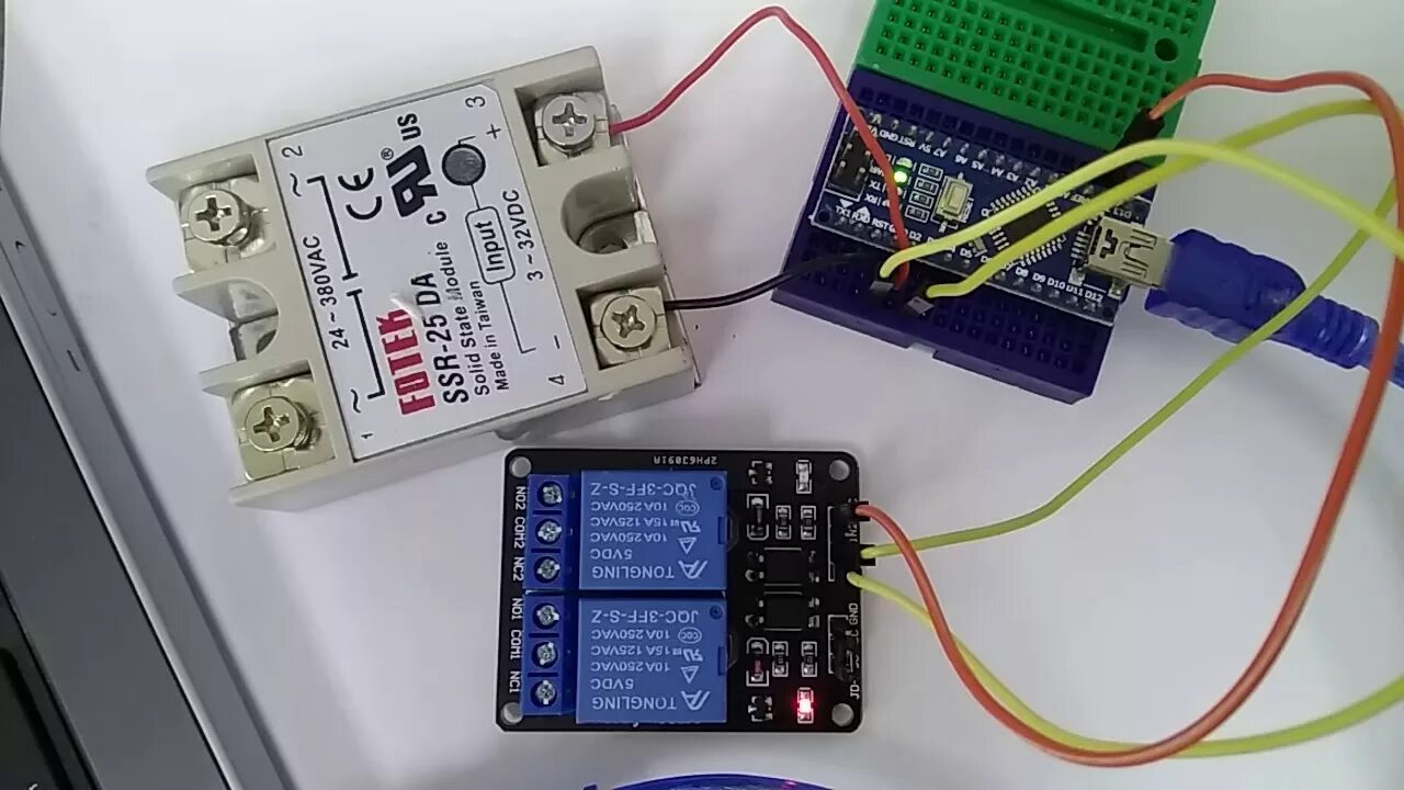 Подключение твердотельного реле к ардуино Arduino nano, SSR 25-DA, magnetic relay - YouTube