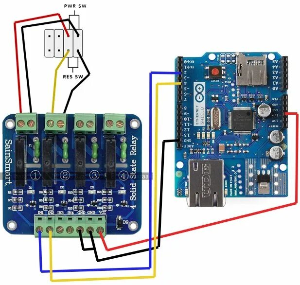 Подключение твердотельного реле к ардуино SainSmart 5V 4 Channel Solid State Relay momentary switch All About Circuits