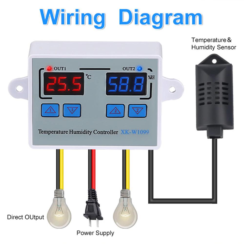 Подключение умного датчика температуры и влажности Купить Двойной цифровой контроллер температуры и влажности, домашний термостат д