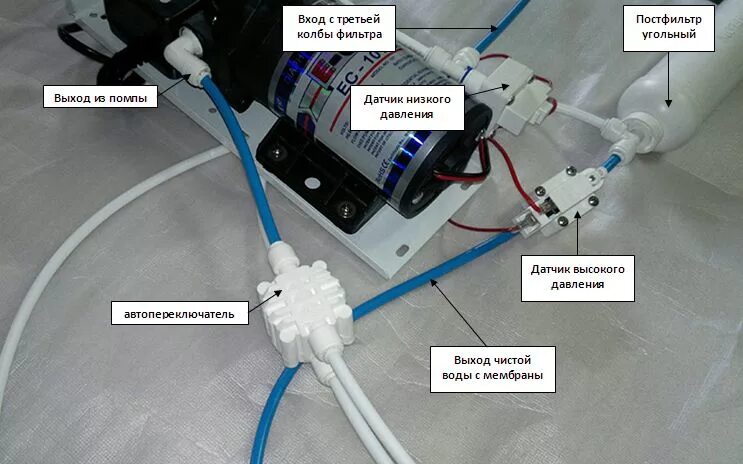 Подключение умного насоса Насос для обратного осмоса - зачем нужен, как установить