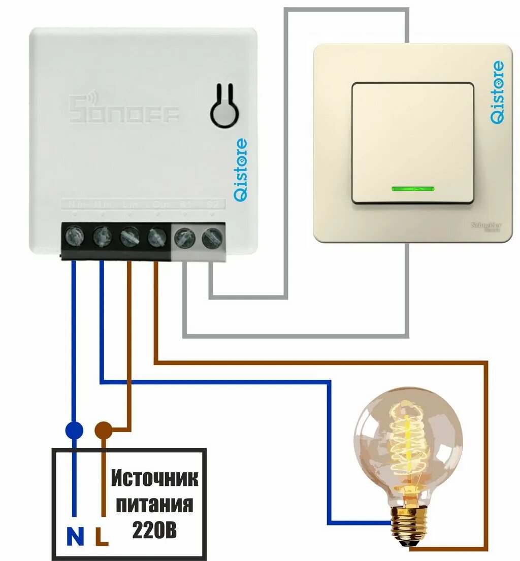 Подключение умного реле к выключателю Sonoff ZBMini - купить ZigBee реле по выгодной цене: фото, характеристики, описа