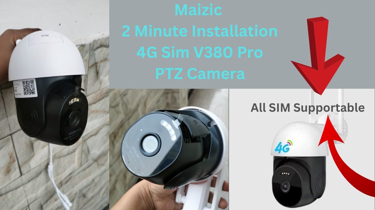 Подключение умной камеры v380 pro Maizic 2 Minute Installation V380 pro app 4G Sim Smart PTZ Security Camera - You